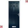 Premium Composite Entrance Door Set - Impala Solid - Shown in Blue