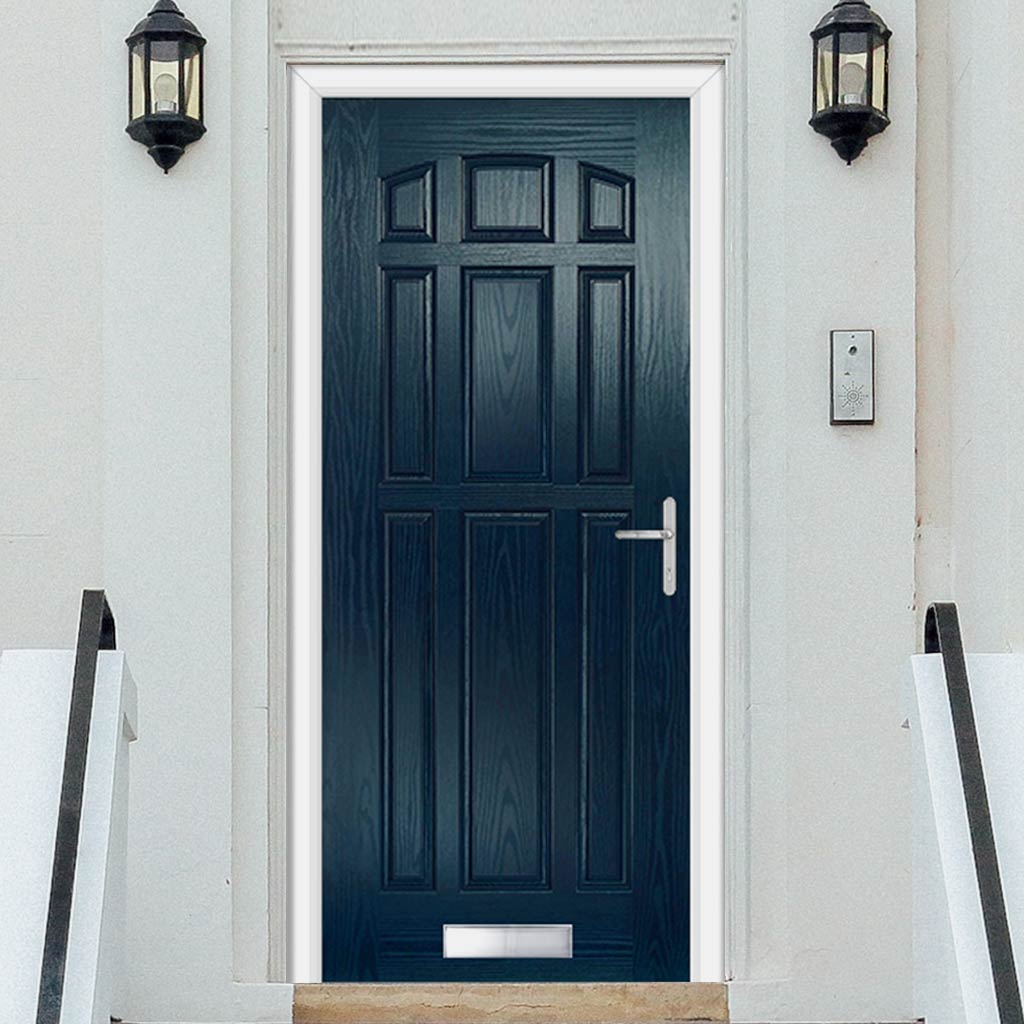 Premium Composite Front Door Set - Impala Solid - Shown in Blue