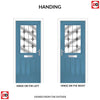 Premium Composite Front Door Set - Mulsanne 1 Diamond Grey Glass - Shown in Pastel Blue