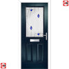 Premium Composite Front Door Set - Mulsanne 1 Kupang Blue Glass - Shown in Blue