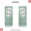Premium Composite Front Door Set - Mulsanne 1 Laptev Green Glass - Shown in Chartwell Green