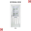 Premium Composite Front Door Set - Mulsanne 1 Laptev Green Glass - Shown in Chartwell Green