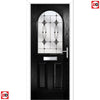 Premium Composite Front Door Set - Snipe 1 Laptev Black Glass - Shown in Black