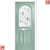 Premium Composite Front Door Set - Snipe 1 Murano Green Glass - Shown in Chartwell Green