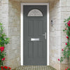 Premium Composite Front Door Set - Tuscan 1 Danthorpe Glass - Shown in Mouse Grey