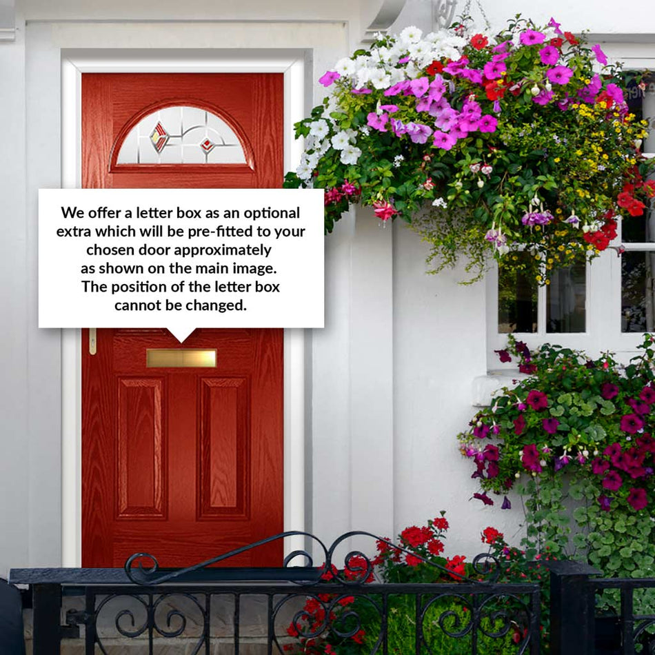 Premium Composite Front Door Set - Tuscan 1 Murano Red Glass - Shown in Red