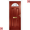 Premium Composite Front Door Set - Tuscan 1 Murano Red Glass - Shown in Red