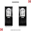 Premium Composite Front Door Set - Snipe 1 Laptev Black Glass - Shown in Black