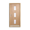 Copenhagen Exterior Oak Door and Frame Set - Frosted Double Glazing, From LPD Joinery