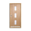 Copenhagen Exterior Oak Door and Frame Set - Frosted Double Glazing - Two Side Screens, From LPD Joinery