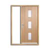 Copenhagen Oak Door and Frame Set - Frosted Double Glazing - One Unglazed Side Screen, From LPD Joinery