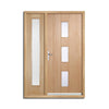 Copenhagen Exterior Oak Door and Frame Set - Frosted Double Glazing - One Side Screen, From LPD Joinery