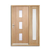 Copenhagen Exterior Oak Door and Frame Set - Frosted Double Glazing - One Side Screen, From LPD Joinery