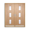 Copenhagen External Oak Double Door and Frame Set - Frosted Double Glazing, From LPD Joinery