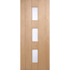 Copenhagen Oak External Door and Frame Set with Fittings - Frosted Double Glazing, From LPD Joinery