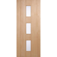 Estate Crown Exterior Hardwood Door and Frame Set - Lead Caming Double Glazing - Two Unglazed Side Screens, From LPD Joinery