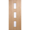 Copenhagen Exterior Oak Door and Frame Set - Frosted Double Glazing - One Side Screen, From LPD Joinery