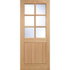 Cottage 6L Oak External Door and Frame Set with Fittings - Clear Double Glazing, From LPD Joinery
