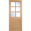 Cottage 6 Pane Oak Double Door and Frame Set - Clear Double Glazing