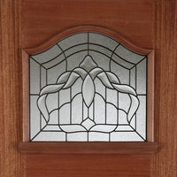 Estate Crown Exterior Hardwood Door and Frame Set - Lead Caming Double Glazing - Two Unglazed Side Screens, From LPD Joinery