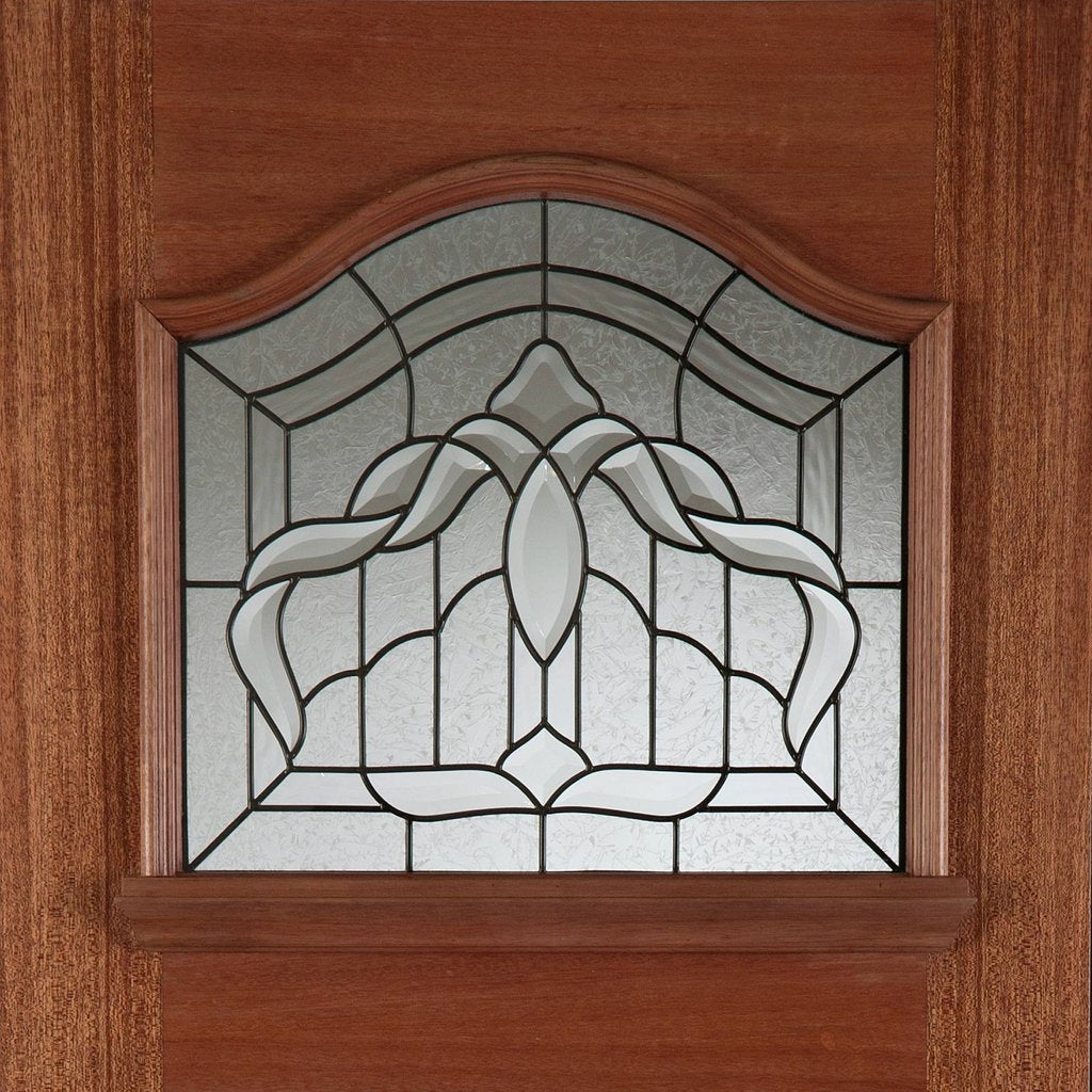 Estate Crown Exterior Hardwood Door and Frame Set - Lead Caming Double Glazing - Two Unglazed Side Screens, From LPD Joinery