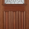 Estate Crown Exterior Hardwood Door and Frame Set - Lead Caming Double Glazing - Two Unglazed Side Screens, From LPD Joinery