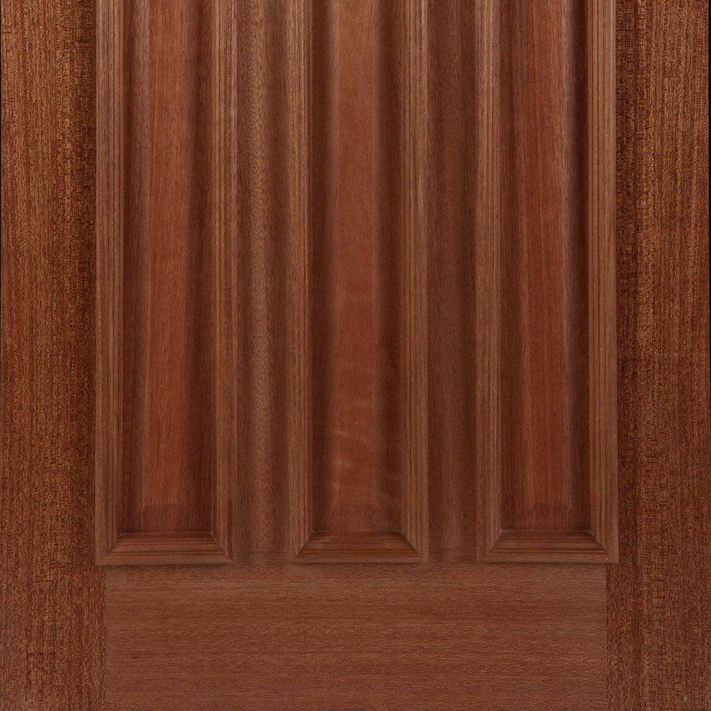 Estate Crown Exterior Hardwood Door and Frame Set - Lead Caming Double Glazing - Two Unglazed Side Screens, From LPD Joinery