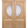 Empress External Oak Door Pair - Zinc Bevel Clear Tri Glazing