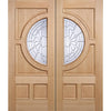 Empress External Oak Door Pair - Zinc Bevel Clear Tri Glazing