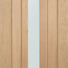 Padova Oak Door - Frosted Double Glazing and Frame Set - One Unglazed Side Screen