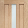 Padova Exterior Oak Door - Frosted Double Glazing and Frame Set - Two Unglazed Side Screens