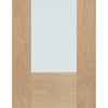 Siena Exterior Oak Door and Frame Set - Two Side Screens - Frosted Double Glazing
