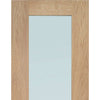 Padova Exterior Oak Door and Frame Set - One Side Screen - Frosted Double Glazing