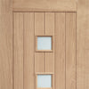 Siena Oak Door - Frosted Double Glazing and Frame Set - One Unglazed Side Screen