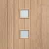 External Siena Oak Double Door and Frame Set - Frosted Double Glazing