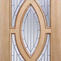 Copenhagen Exterior Oak Door and Frame Set - Frosted Double Glazing, From LPD Joinery