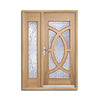Majestic Exterior Oak Door and Frame Set - Zinc Double Glazing - One Side Screen, From LPD Joinery
