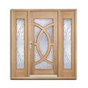 Majestic Exterior Oak Door and Frame Set - Zinc Double Glazing - Two Side Screens, From LPD Joinery
