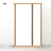Oak exterior door frame with two side screens on white background