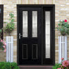 GRP Black & White Malton Leaded Double Glazed Composite Door - Leaded Single Sidelight