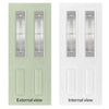 GRP Green & White Malton Composite Door - Leaded Double Glazing