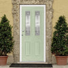 GRP Green & White Malton Composite Door - Leaded Double Glazing