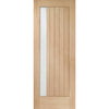 Trieste External Oak Door and Frame Set - Frosted Double Glazing