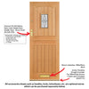 Cottage Stable Oak Back Door - 1L Leaded - Tri Glazing