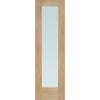Suffolk Exterior Flush Oak Door and Frame Set - One Side Screen - Frosted Double Glazing