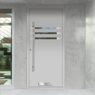Image: External ThruSafe Aluminium Front Door - 1290 Stainless Steel - 7 Colour Options