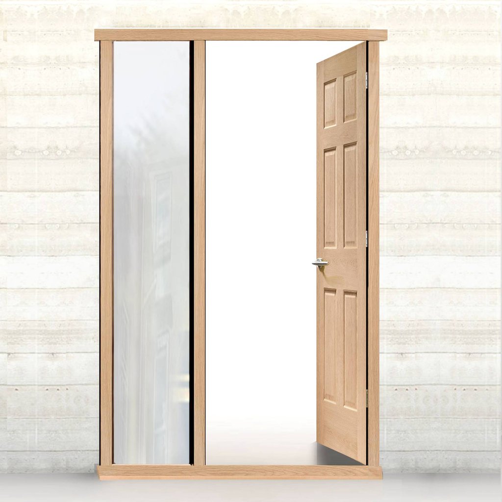 External LPD Universal Oak Door Frame - Shown with Single Side Aperture