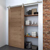 Saturn Tubular Stainless Steel Sliding Track & Sofia Walnut Veneer Door - Prefinished
