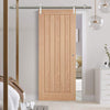 Saturn Tubular Stainless Steel Sliding Track & Belize Oak Door - Prefinished