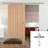 Saturn Tubular Stainless Steel Sliding Track & Belize Oak Door - Unfinished